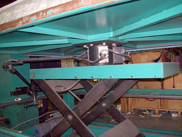Scissor tape edge arrangement, two tables set at an angle
